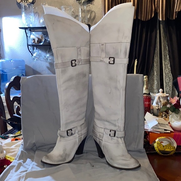 MIA Shoes - Mia Limited Edition knee high Leather boots, dirty white size 8.5M